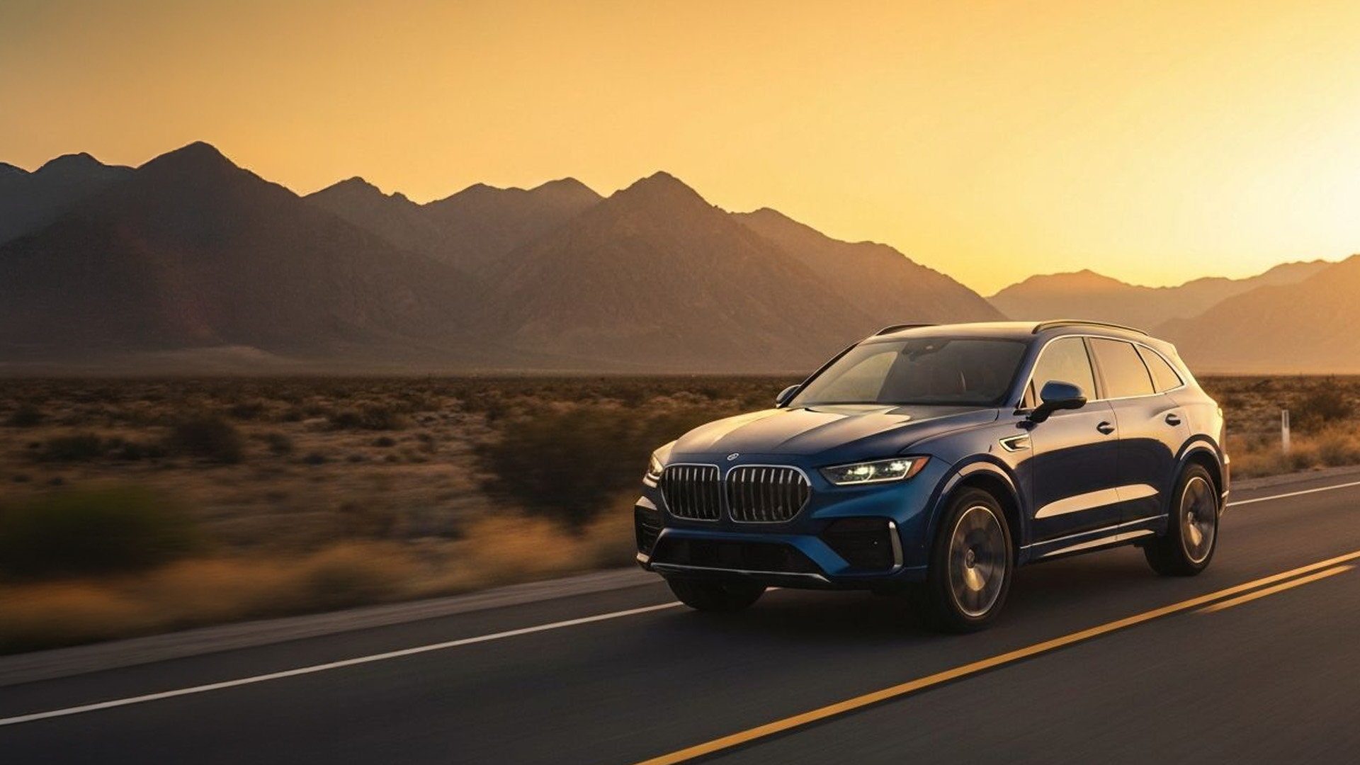 Premium vehicle at golden hour